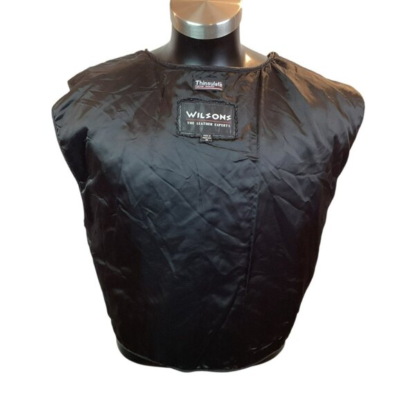 Wilsons Leather Thinsulate Liner Mens Medium Leather Jacket Black - Picture 14 of 16